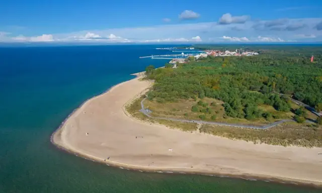 Plaża i las na Helu. Ciekawostki o tym miejscu mogą dotyczyć jego unikalnego położenia i historii.